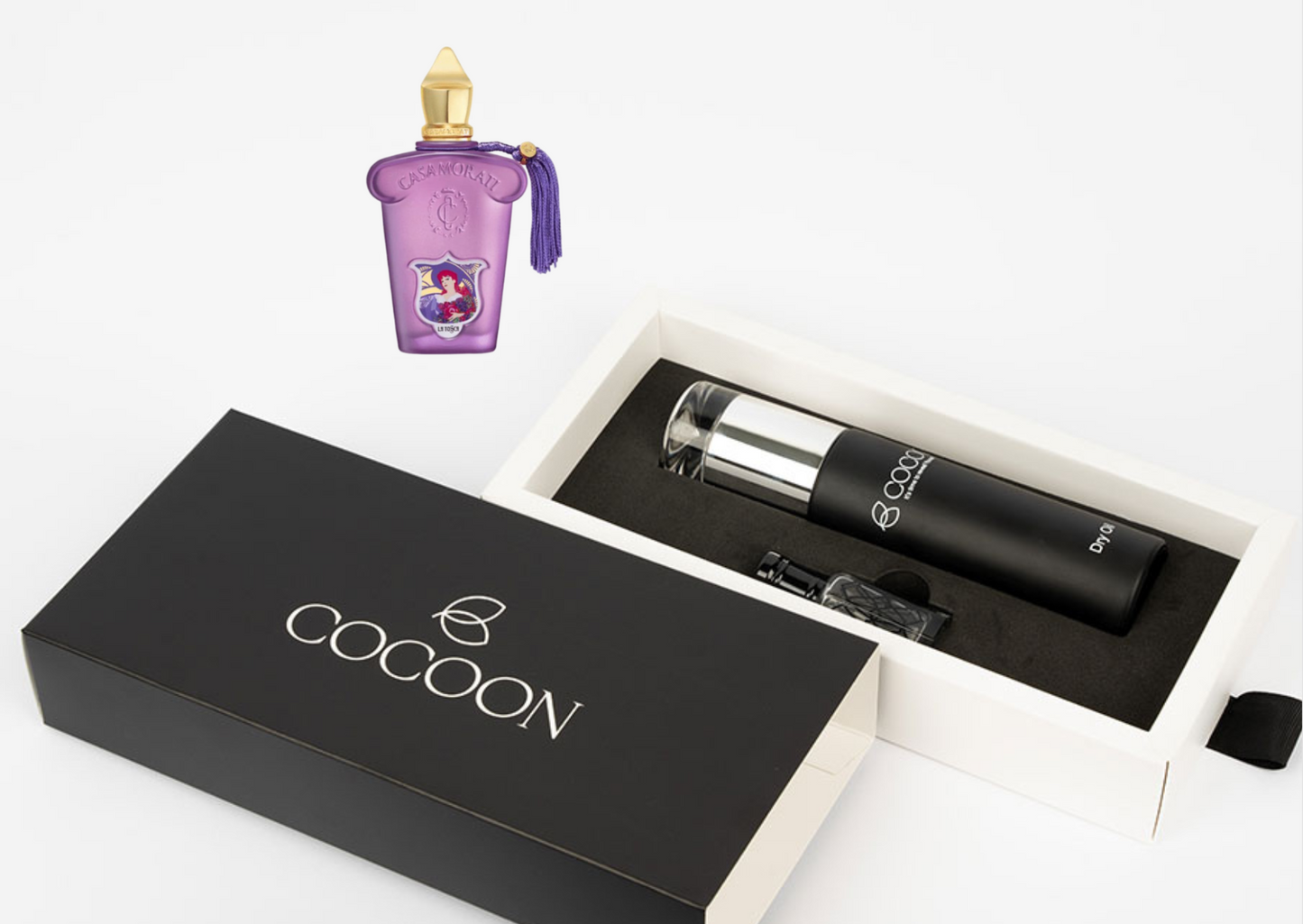 Cocoon Signature Dry Oil & Mukhamaria Box - مجموعة كوكون سكنتشر  (الزيت الجاف&المخمرية)